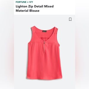 Woman’s Tank Blouse, Large, Coral NWT